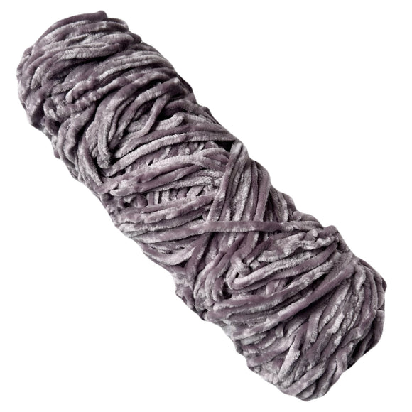 Thin Velvet Yarn - Soft Grey