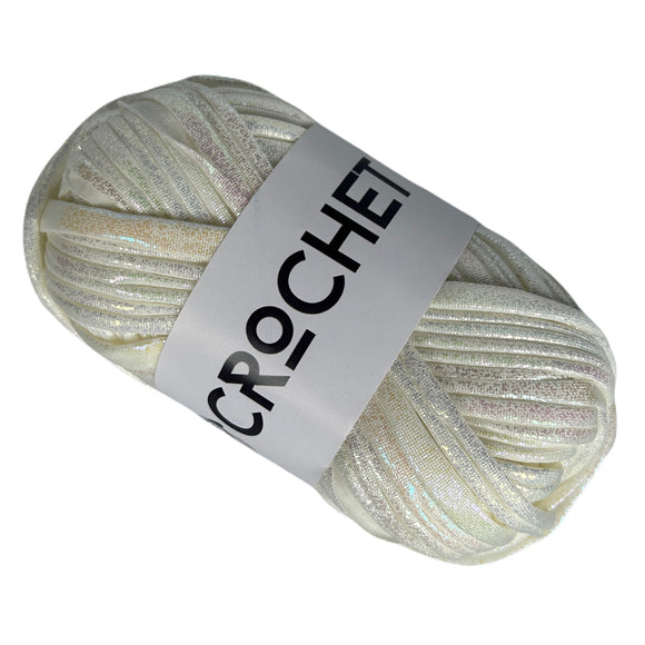 Metallic T-Shirt Yarn - Off White