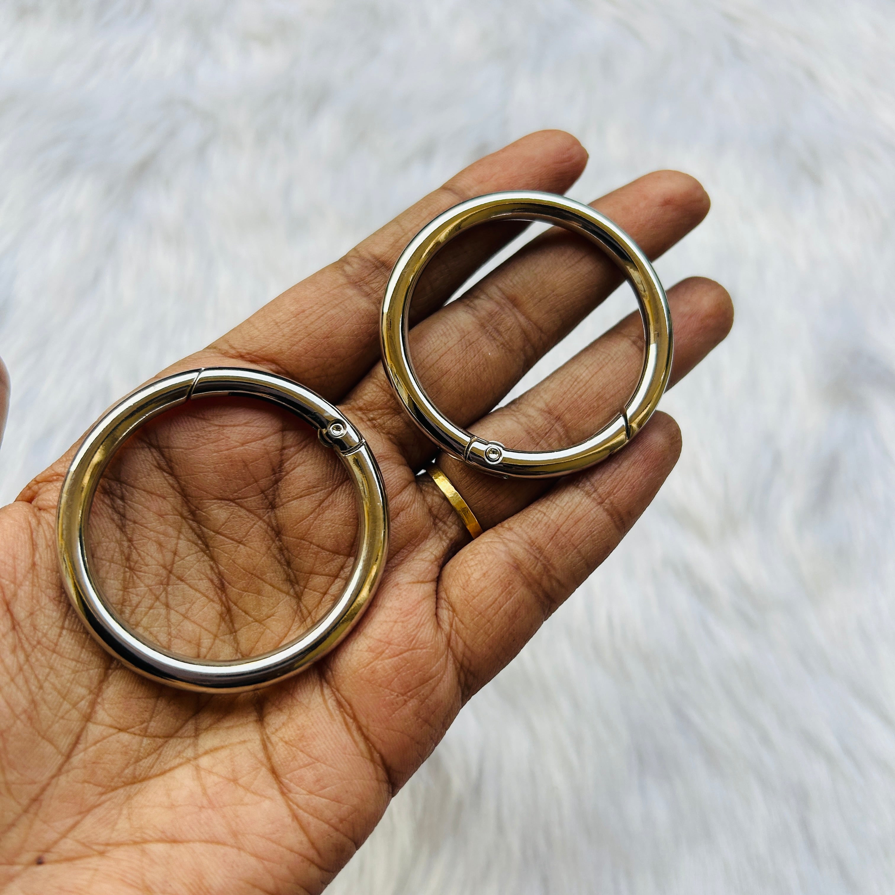 Push Rings - Silver 2" (Pair)