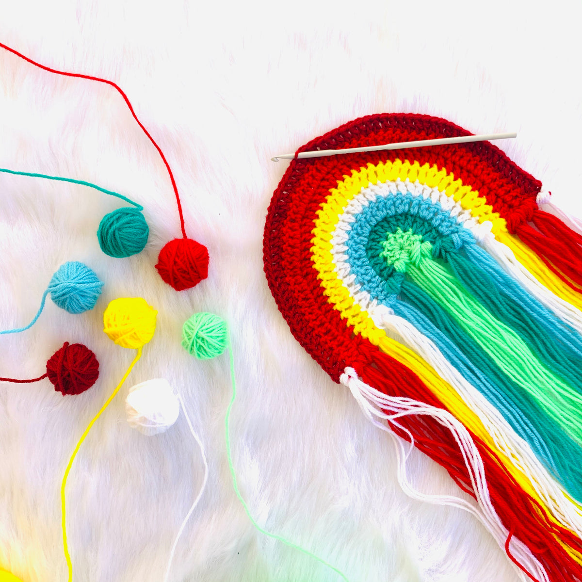 How to make a Rainbow Wall Hanging? Crochet Now India