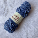 Thin Velvet yarn - Silver Blue