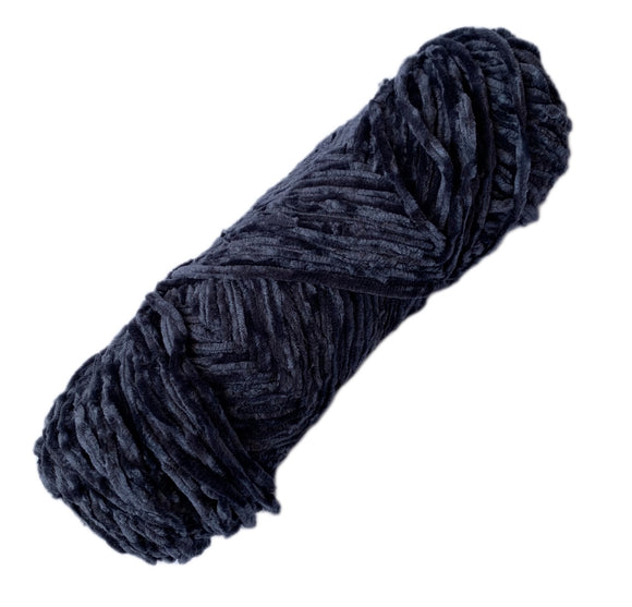 Thin Velvet yarn - Black Grey
