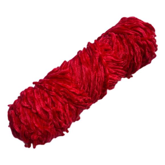Thin Velvet Yarn - Bright Red