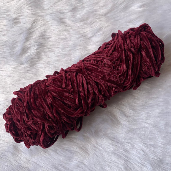 Thin Velvet yarn - Maroon